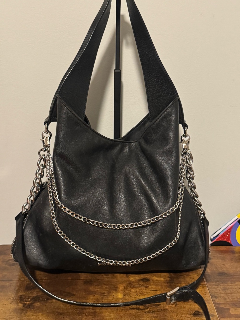 Michael Kors Black Shoulder Bag chains included